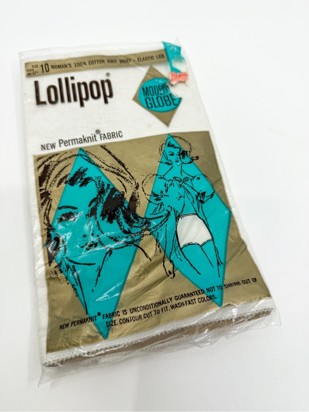 NOS Vintage 1960s Lollipop Modern Globe Cotton Brief Panties Sz 10